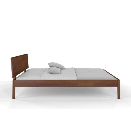 Lit moderne pin coloris noyer collection Ambre