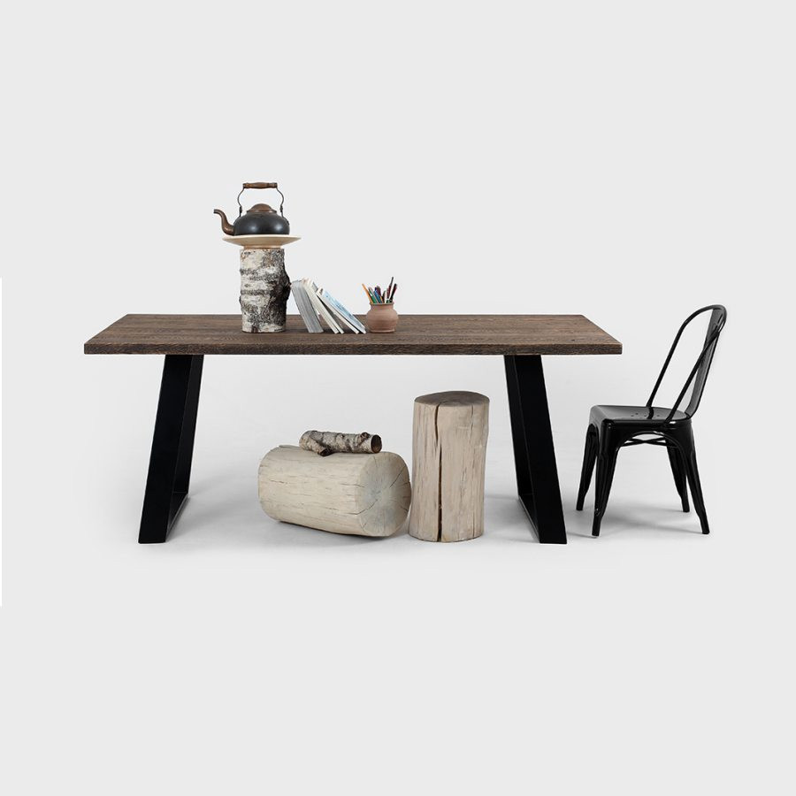 Table industrielle bois massif collection Solido