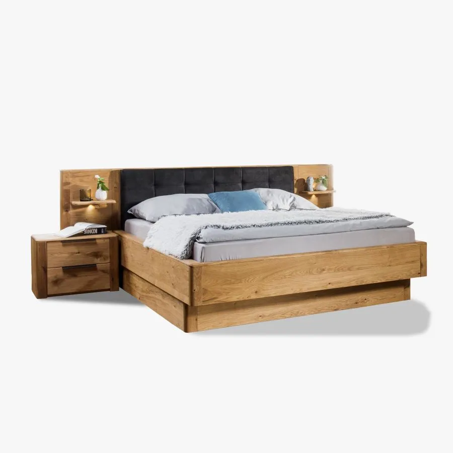 Lit coffre bois 140x200 avec sommier collection VERONA
