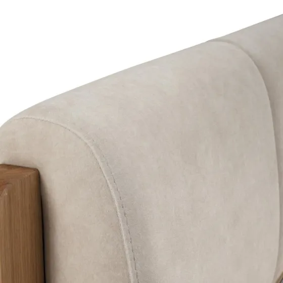 Tête de lit bois et tissu écru collection Bergamo