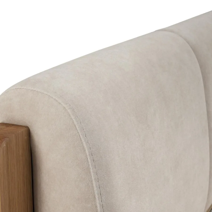 Tête de lit bois et tissu écru collection Bergamo