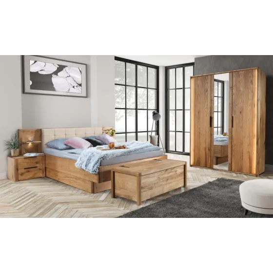 Lit coffre bois complète collection VERONA