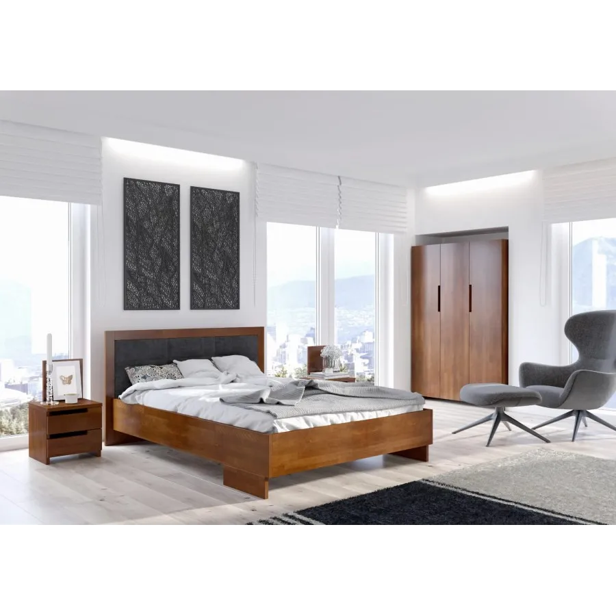 Lit coffre bois massif 2 places collection NEY