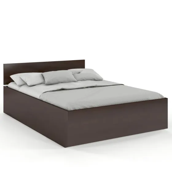 Lit coffre bois massif design finition wenge  collection Letto