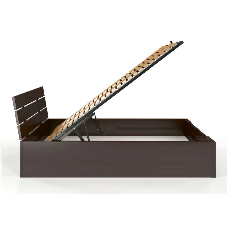 Lit coffre bois moderne coloris wenge collection Largo