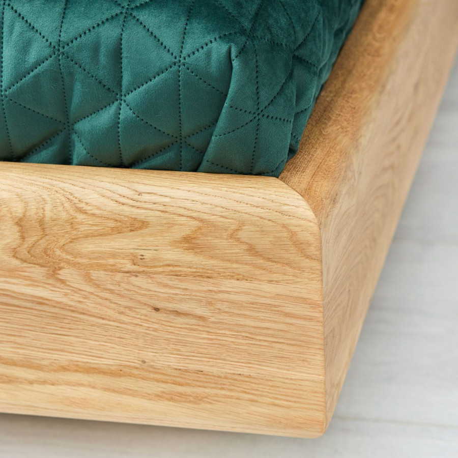 Lit bois massif design tête de lit capitonnée collection Hamilton
