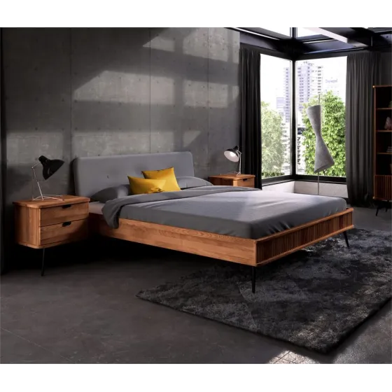 Lit double tête de lit capitonnée collection Linéa