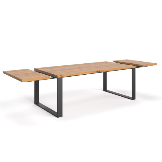 Table avec rallonges bois métal collection EDGE