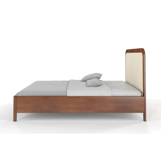 Lit en bois massif finitions noyer et blanc collection VERDE