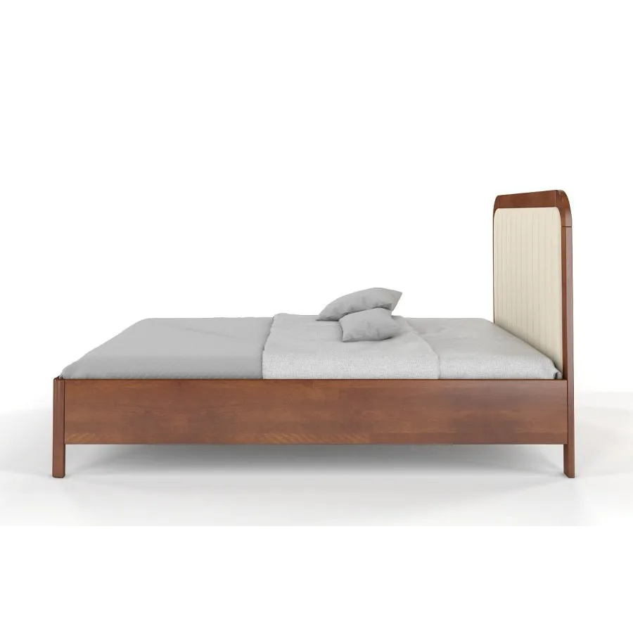 Lit en bois massif finitions noyer et blanc collection VERDE