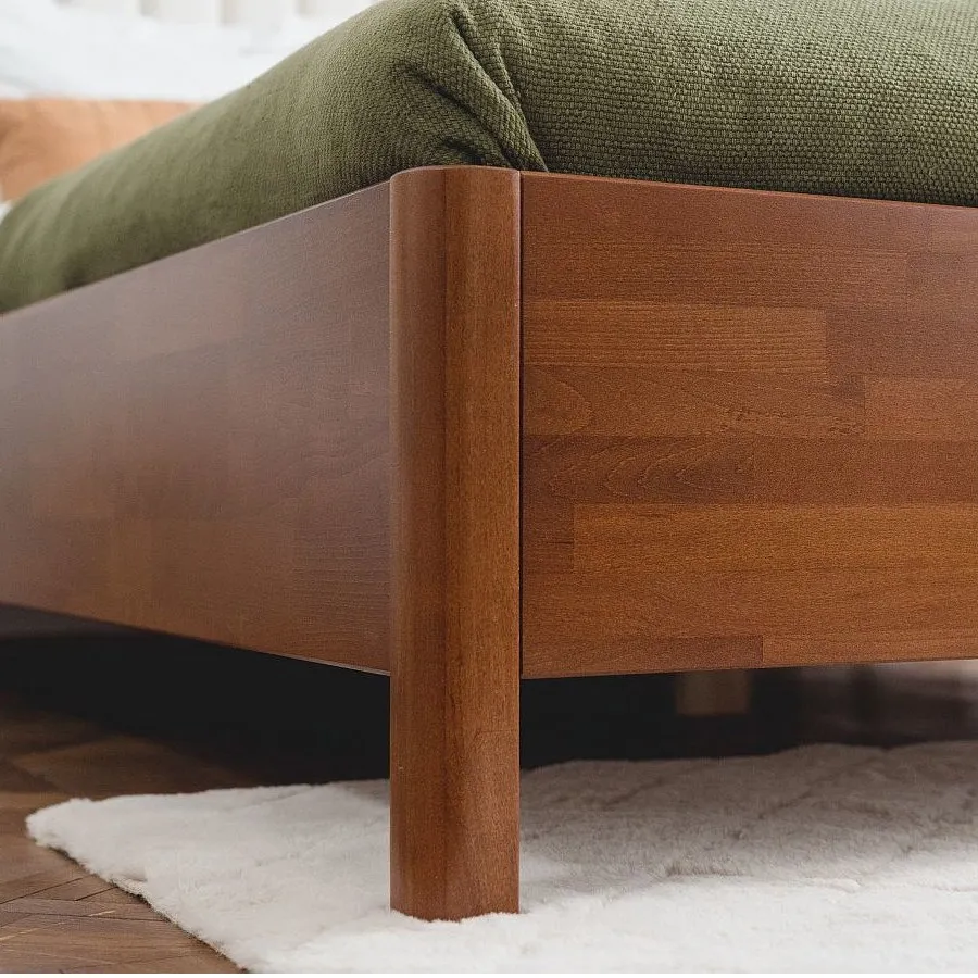 Lit en bois 100% massif finition noyer collection VERDE