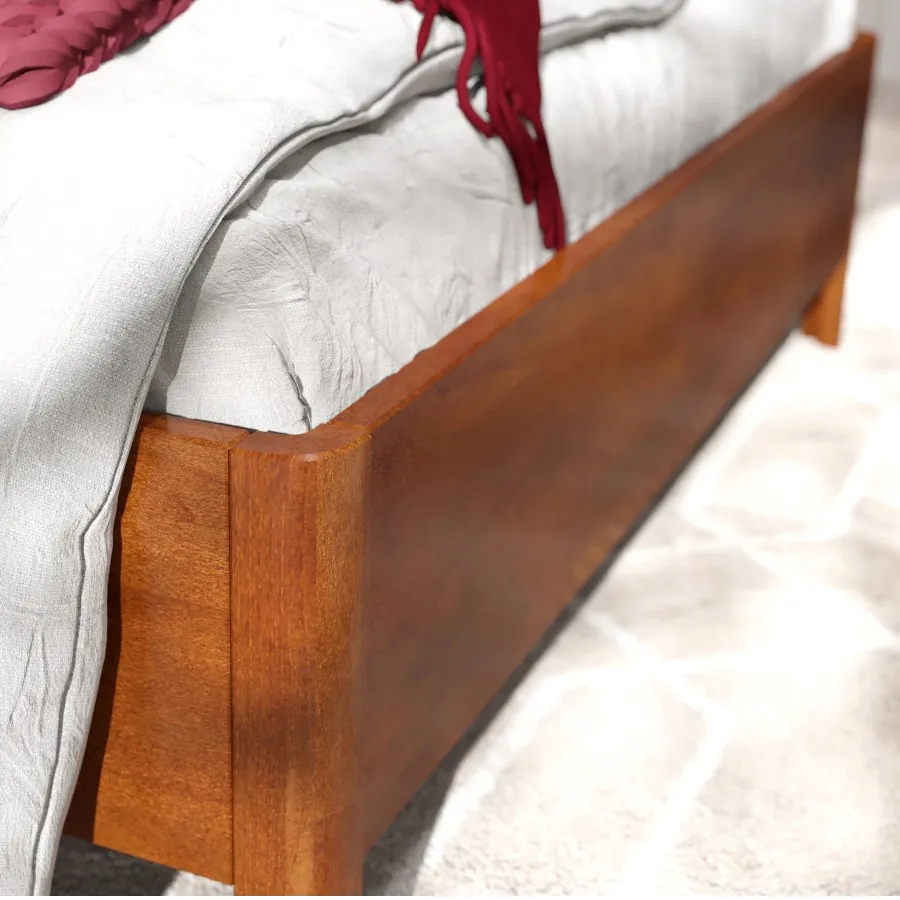 Lit en bois 100% massif finition noyer haut de gamme  collection VERDE