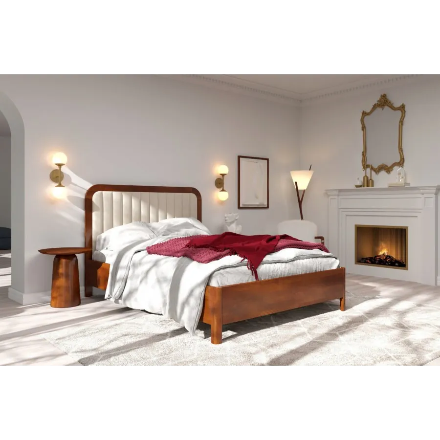 Lit 2 places en bois massif chambre adulte collection VERDE