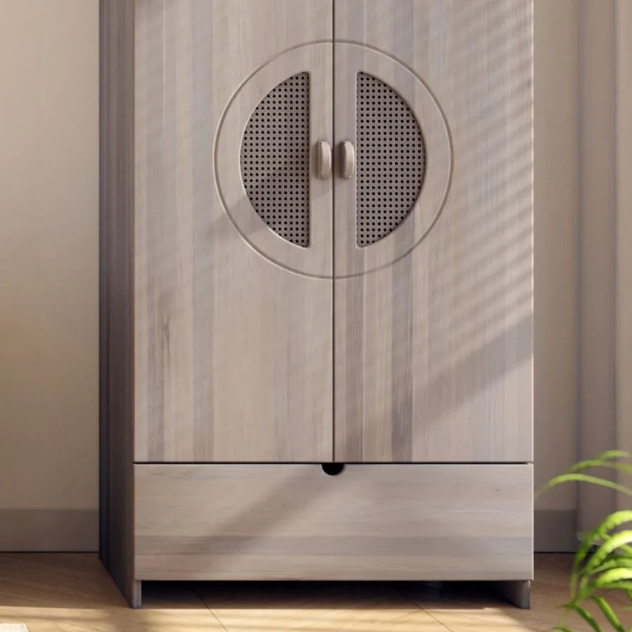 Armoire en chêne massif blanchi 2 portes collection ANO