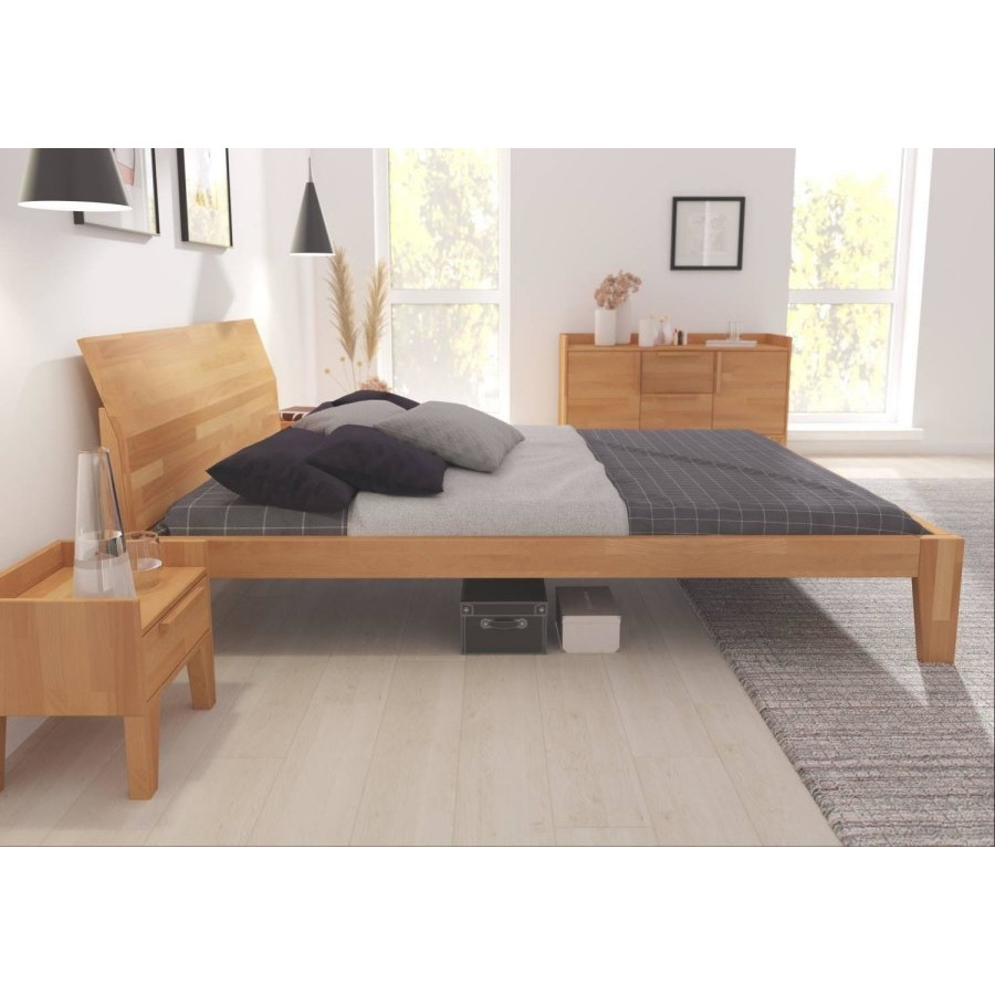Table de nuit en bois naturel pour lit adulte collection AGA