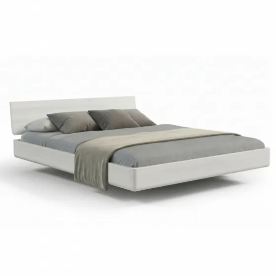 Lit en bois design finition blanchi collection MOOD