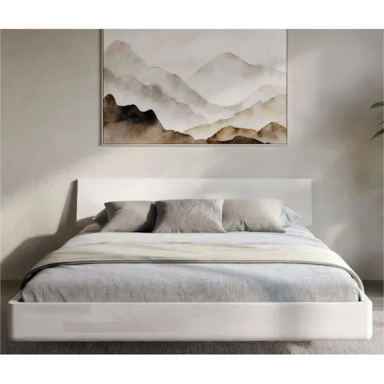 Lit en bois design finition blanc collection MOOD