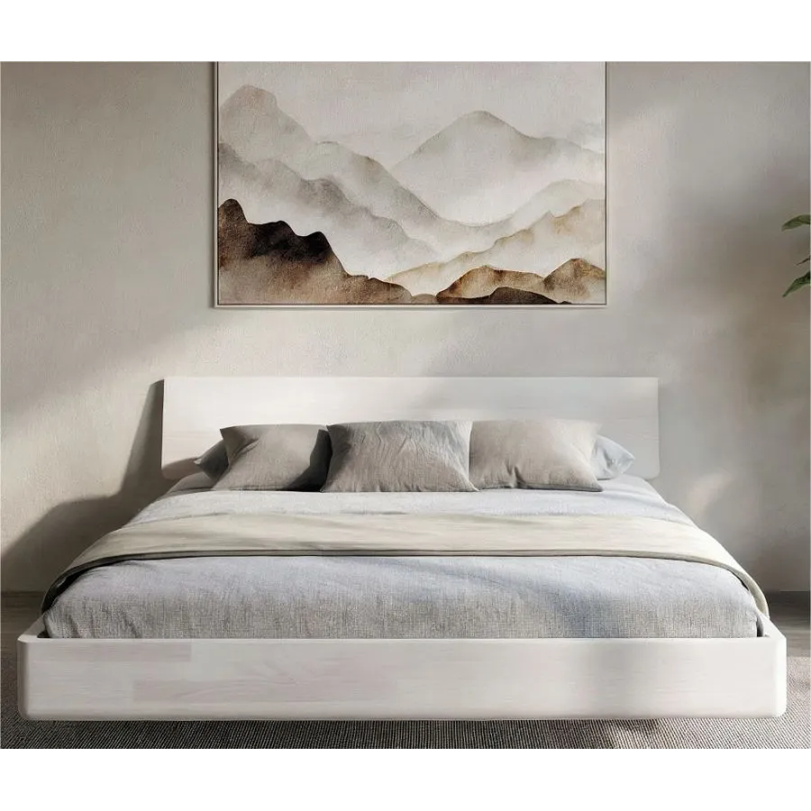 Lit en bois design finition blanc collection MOOD