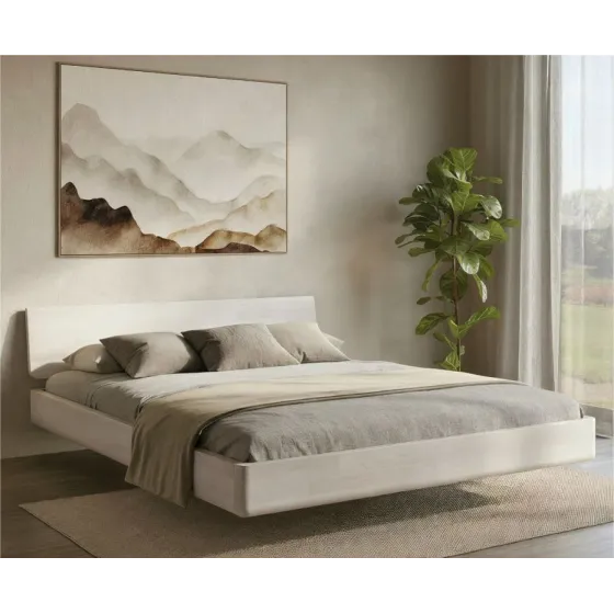 Lit en bois design blanc collection MOOD