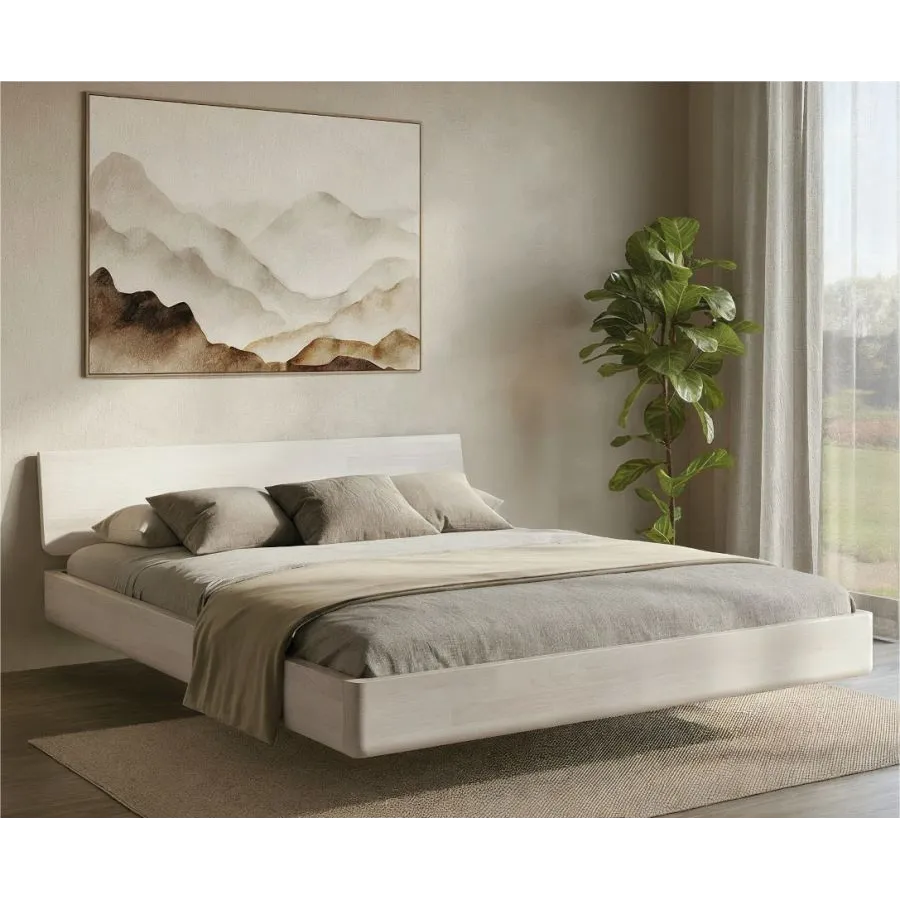 Lit en bois design blanc collection MOOD