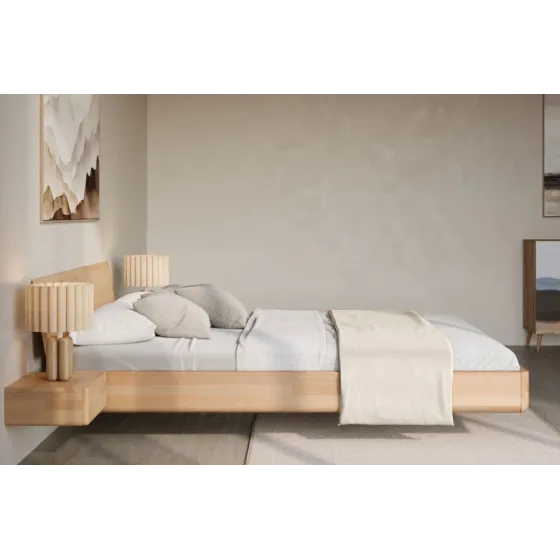 Lit bois flottant avec chevets collection MOOD
