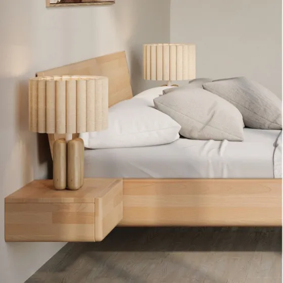 Lit en bois flottant avec chevets collection MOOD