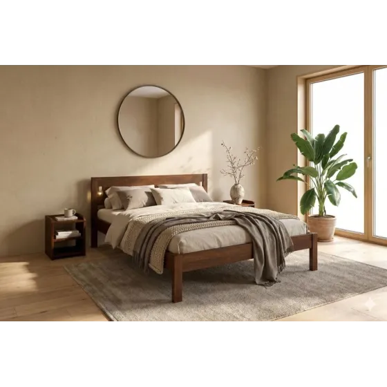 Lit pin massif chambre adulte collection Niko