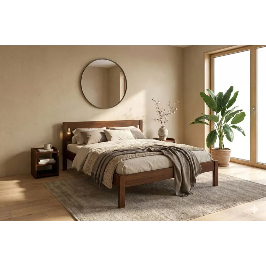 Lit pin massif chambre adulte collection Niko