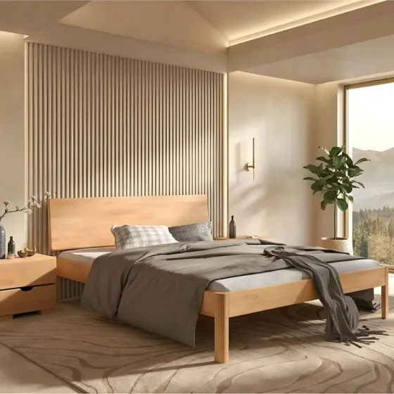 Lit adulte en bois collection Ambre