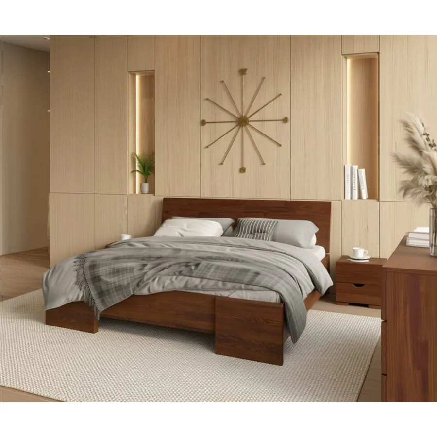 Lit bois pin noyer collection NOVA