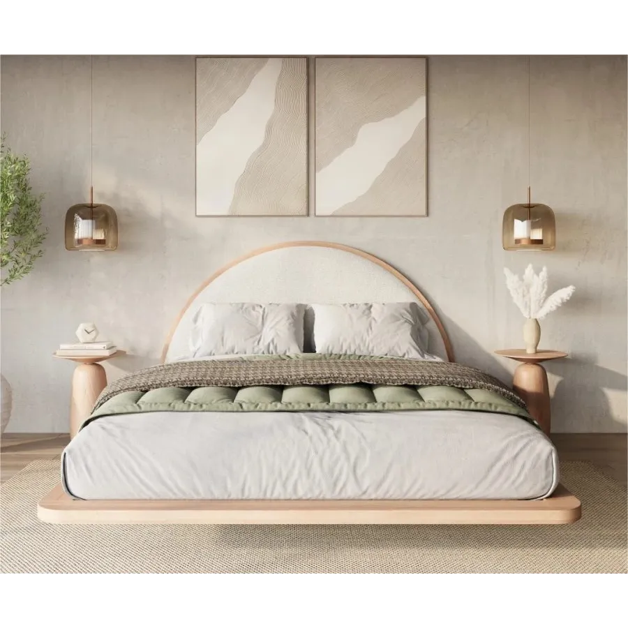 Lit design en bois naturel flottant collection   MONOKO