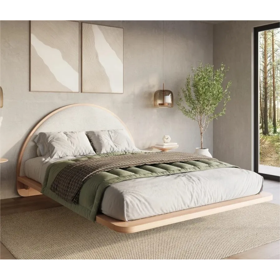 Lit design en bois finition wenge flottant 180x200 collection   MONOKO