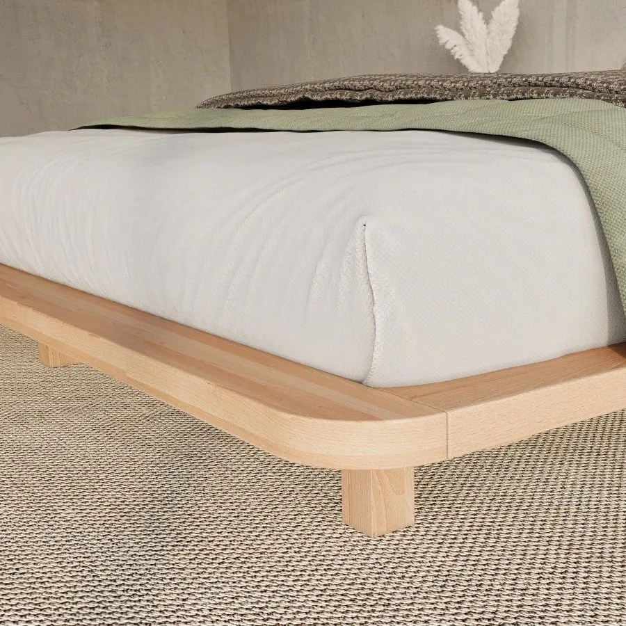 Lit design bois naturel 180x200 flottant collection   MONOKO