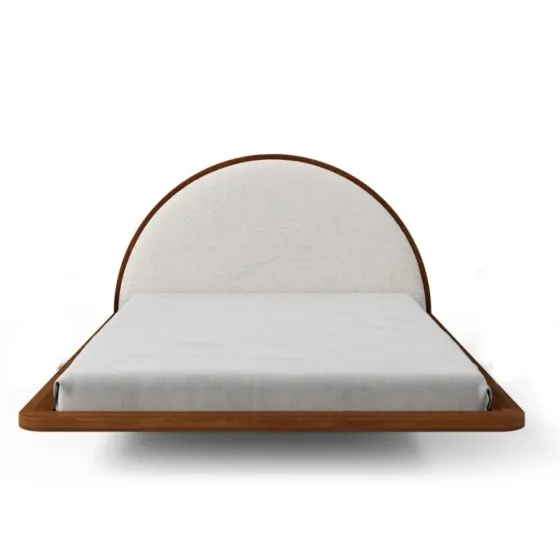 Lit design bois finition noyer flottant collection   MONOKO