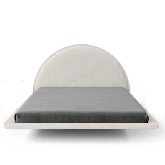 Lit design bois blanc flottant collection   MONOKO