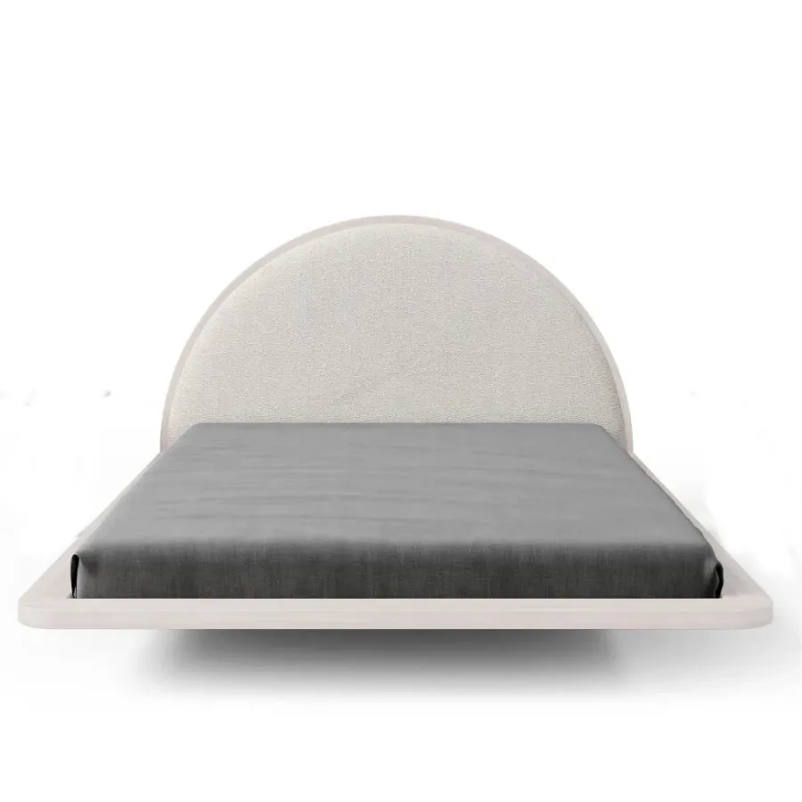 Lit design bois blanc flottant collection   MONOKO