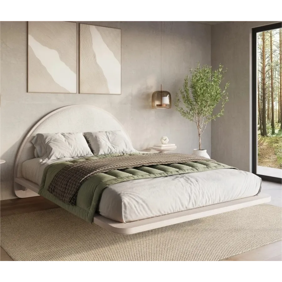 Lit design en bois finition wenge flottant 180x200 collection   MONOKO