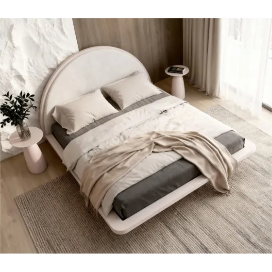 Lit design bois blanchi collection   MONOKO