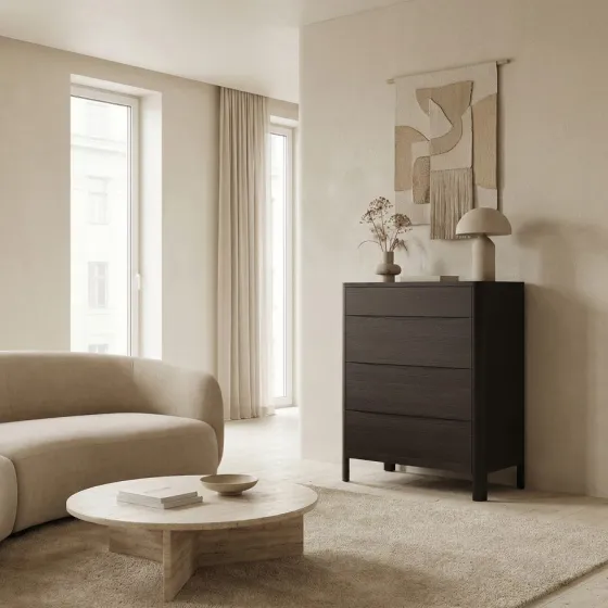 Commode bois wenge avec 4 tiroirs collection MOOD