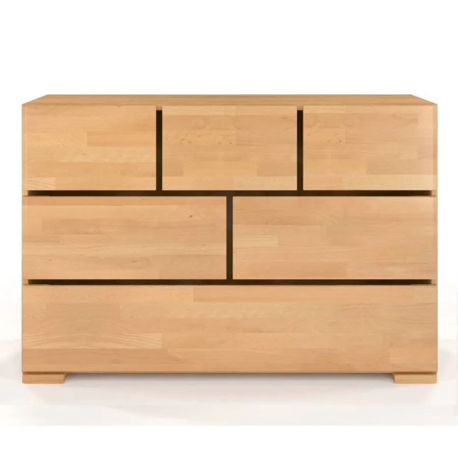 Commode en bois massif 6 tiroirs collection MODERNA