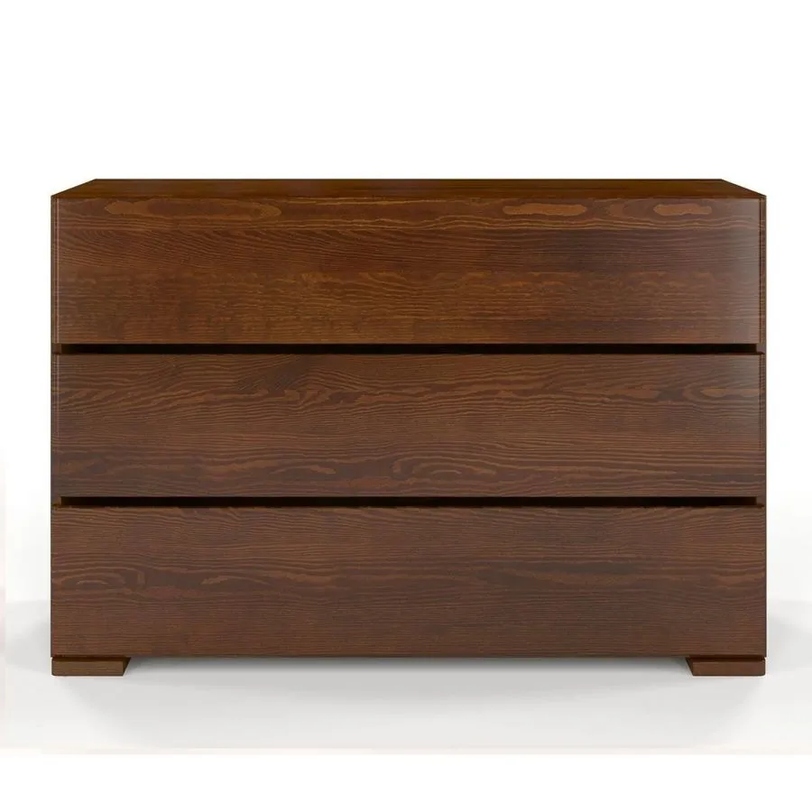 Commodes en pin noyer 3 tiroirs collection  MODERNA