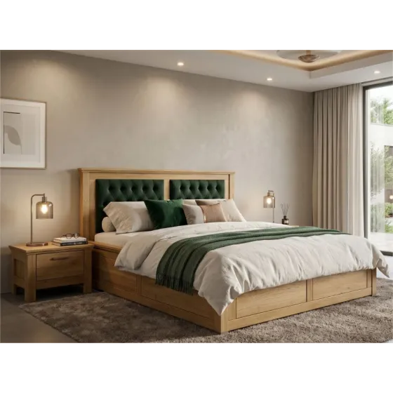 Lit coffre bois 180x200 collection ROMA