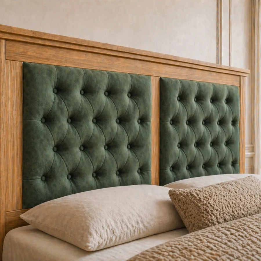 Tête de lit en tissu vert collection ROMA
