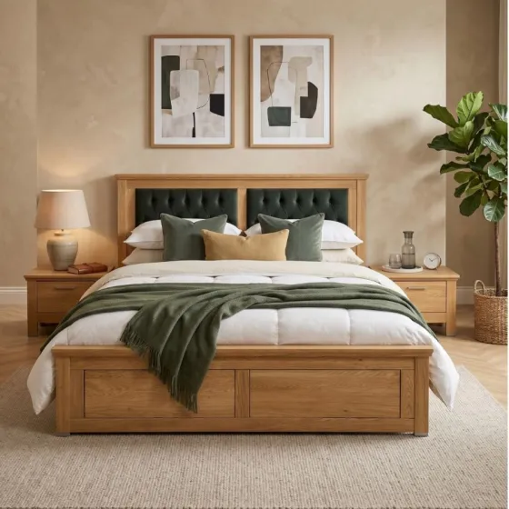 Lit coffre bois 140x200 collection ROMA