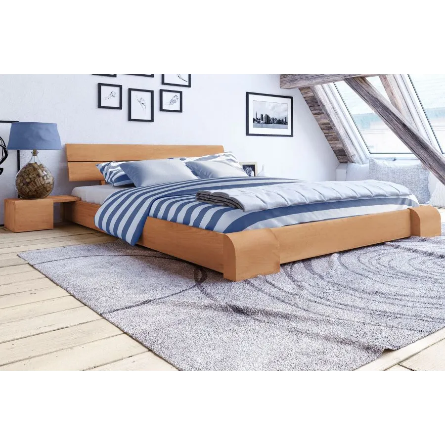 Lit design bois 180x200 en hêtre massif collection TOKYO