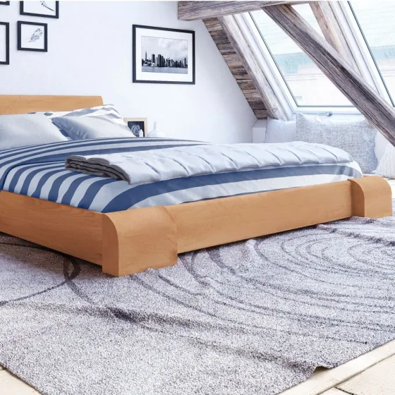 Lit design bois 140x190 en hêtre massif collection TOKYO