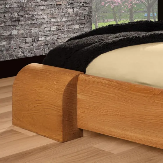 Lit bois design version basse en chêne Massif collection TOKYO