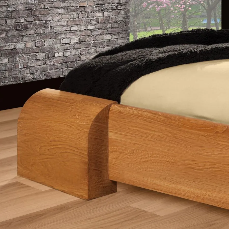 Lit bois design version basse en chêne Massif collection TOKYO