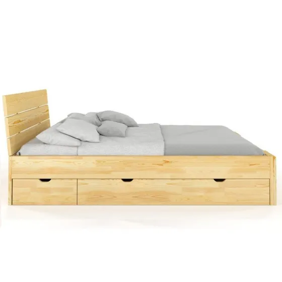 Lit en bois 140x190 avec tiroirs de rangement collection MODENA