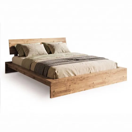 Lit Bois Design KUBE – Style Japonais en Bois Massif